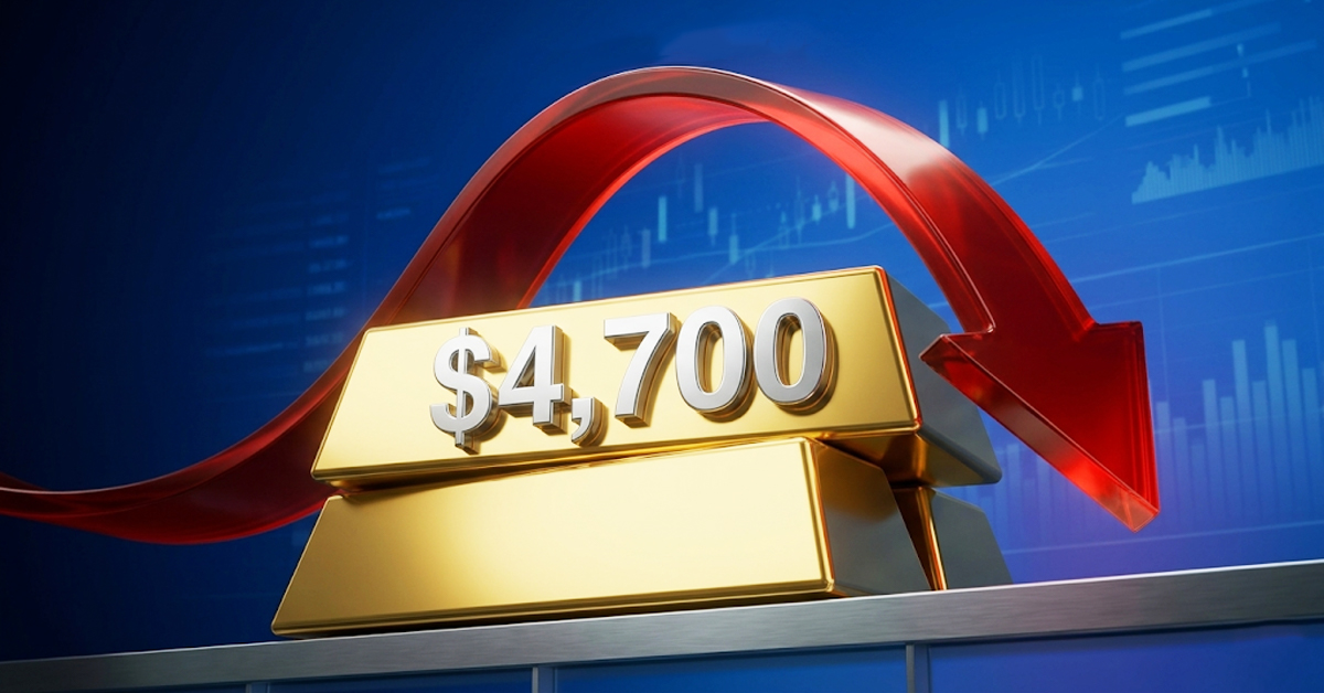 Giá vàng giảm dưới 4.700 USD khi đồng USD tiếp tục mạnh lên gây áp lực lên giá.