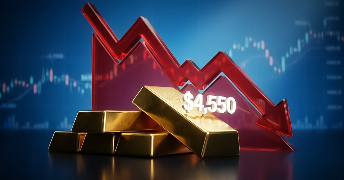 Giá vàng giảm xuống 4.550 USD khi đồng USD duy trì đà mạnh