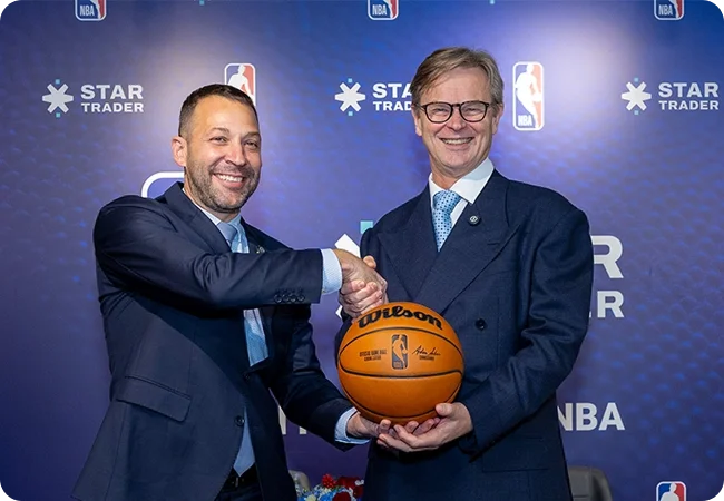 Peter Kartsens handshake at NBA sponsorship