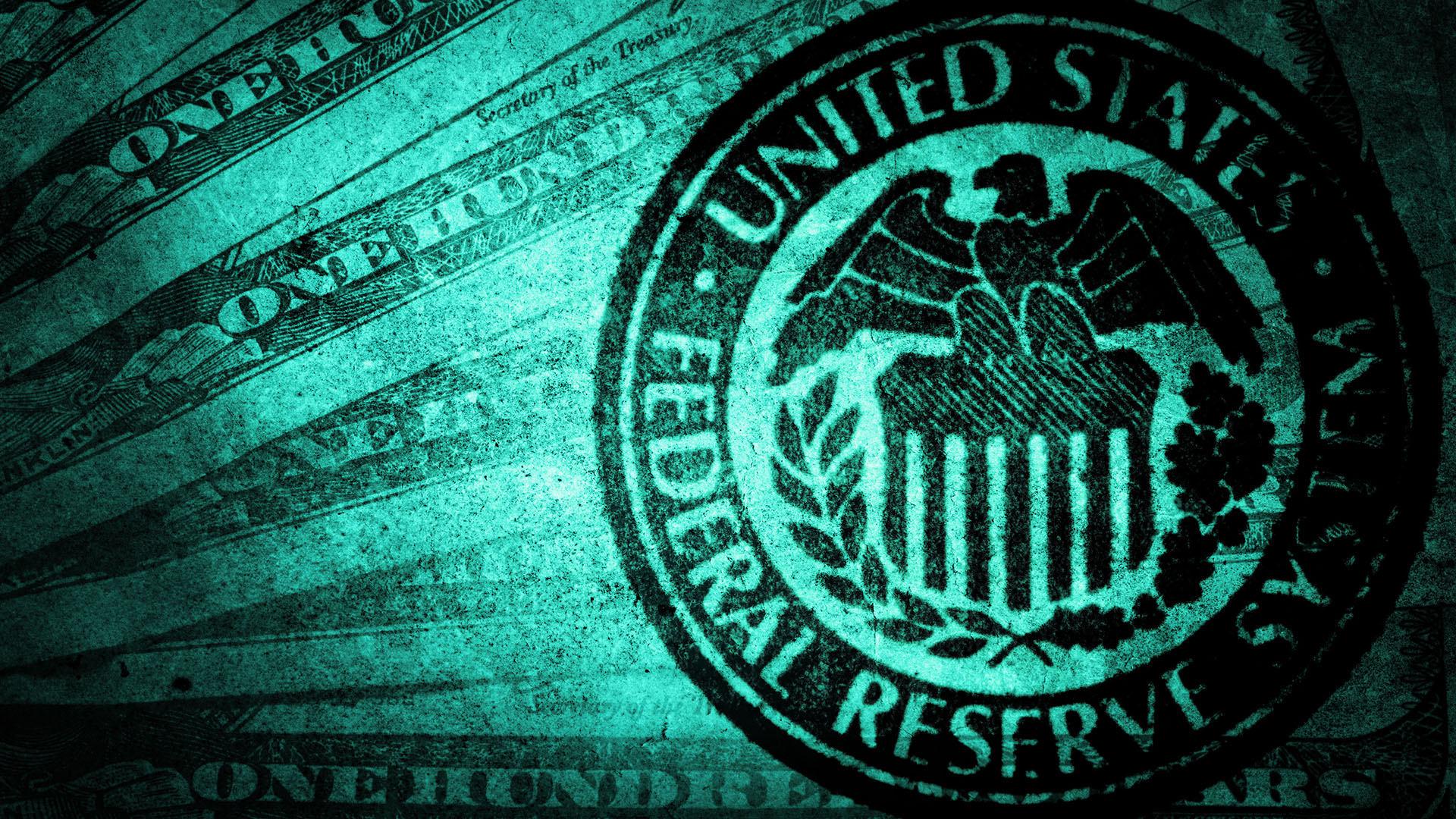 US Federal Reserve logo overlayed in green