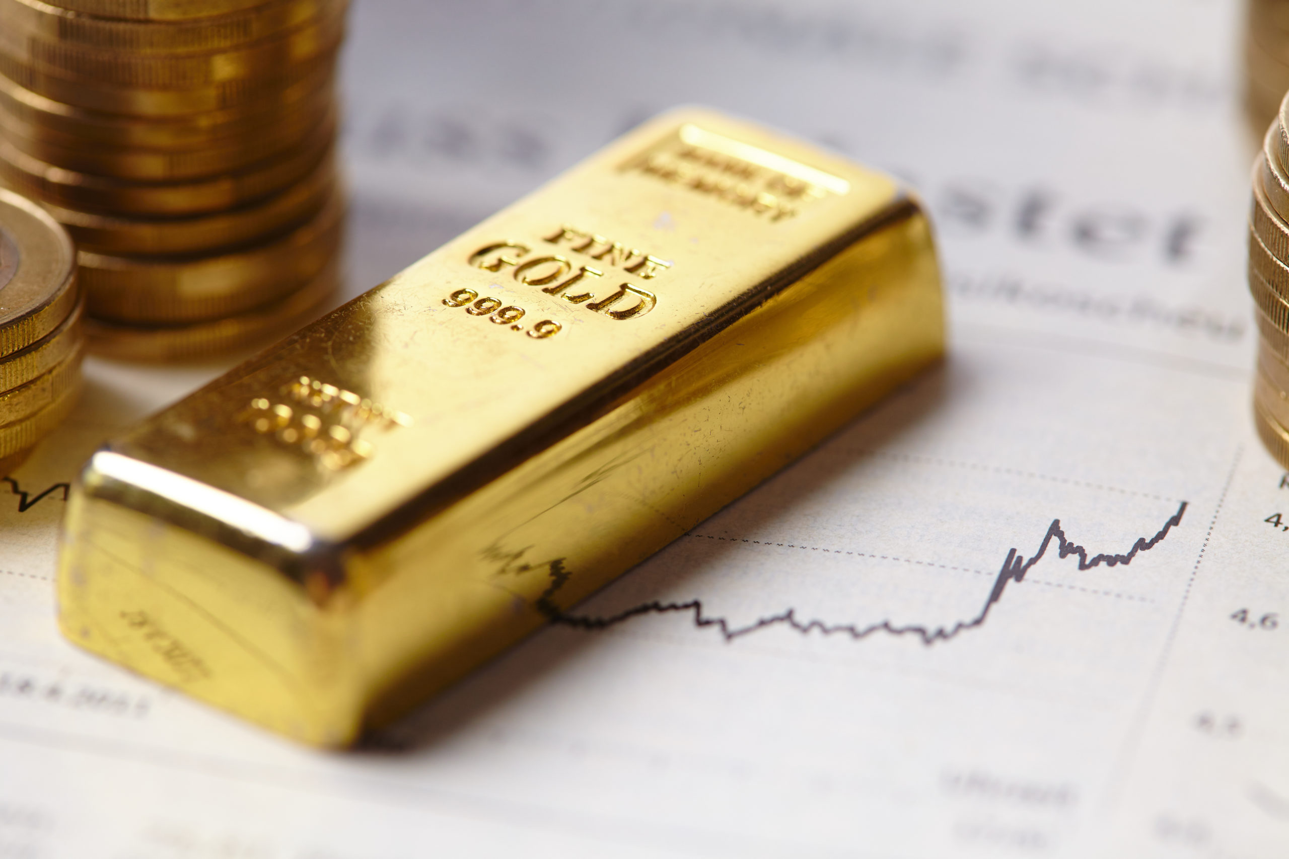 Gold Bar on a forex market analysis report