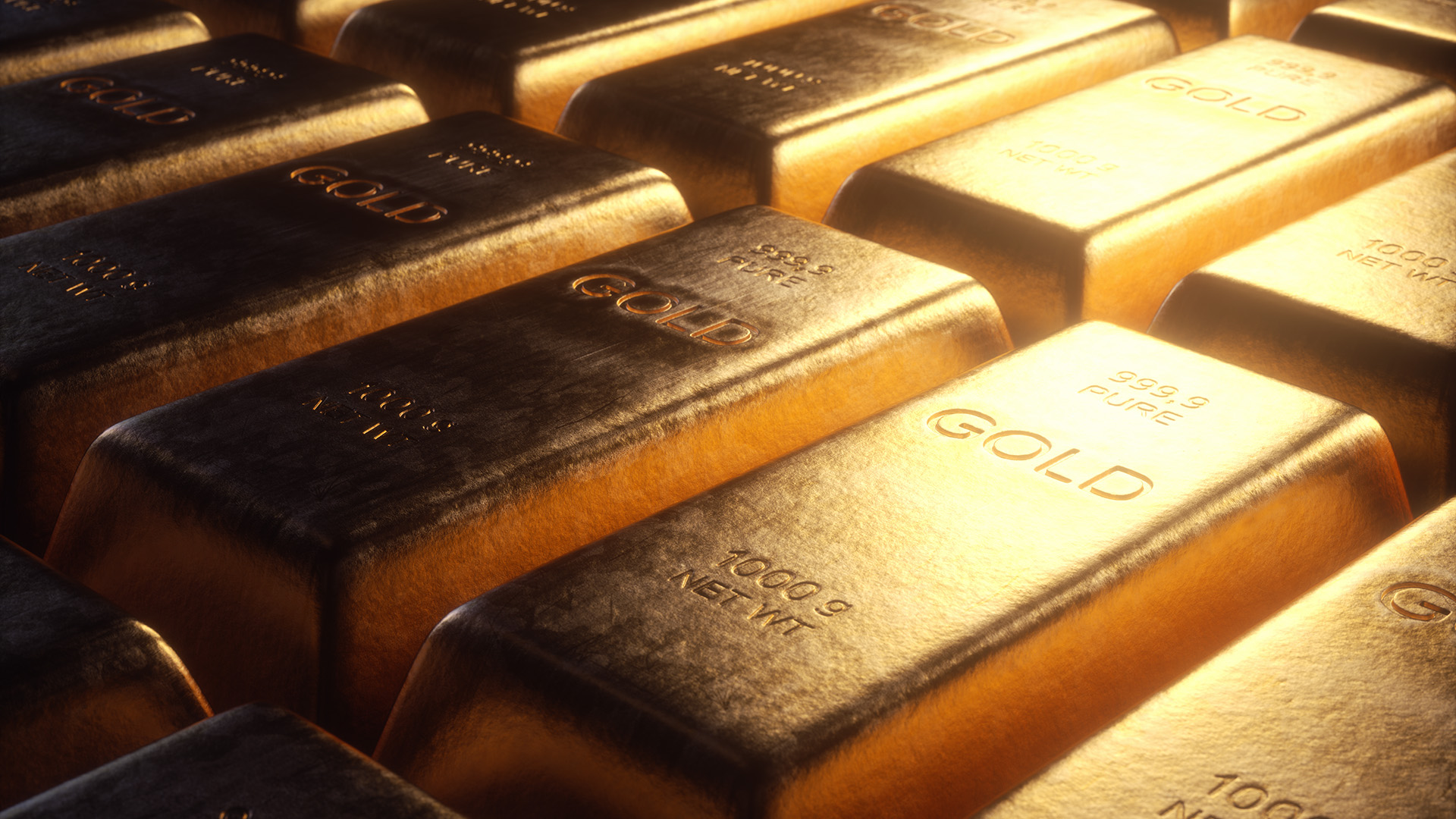 Gold Bars amid Gold Is Falling and Markets Are Awaiting Inflation Data