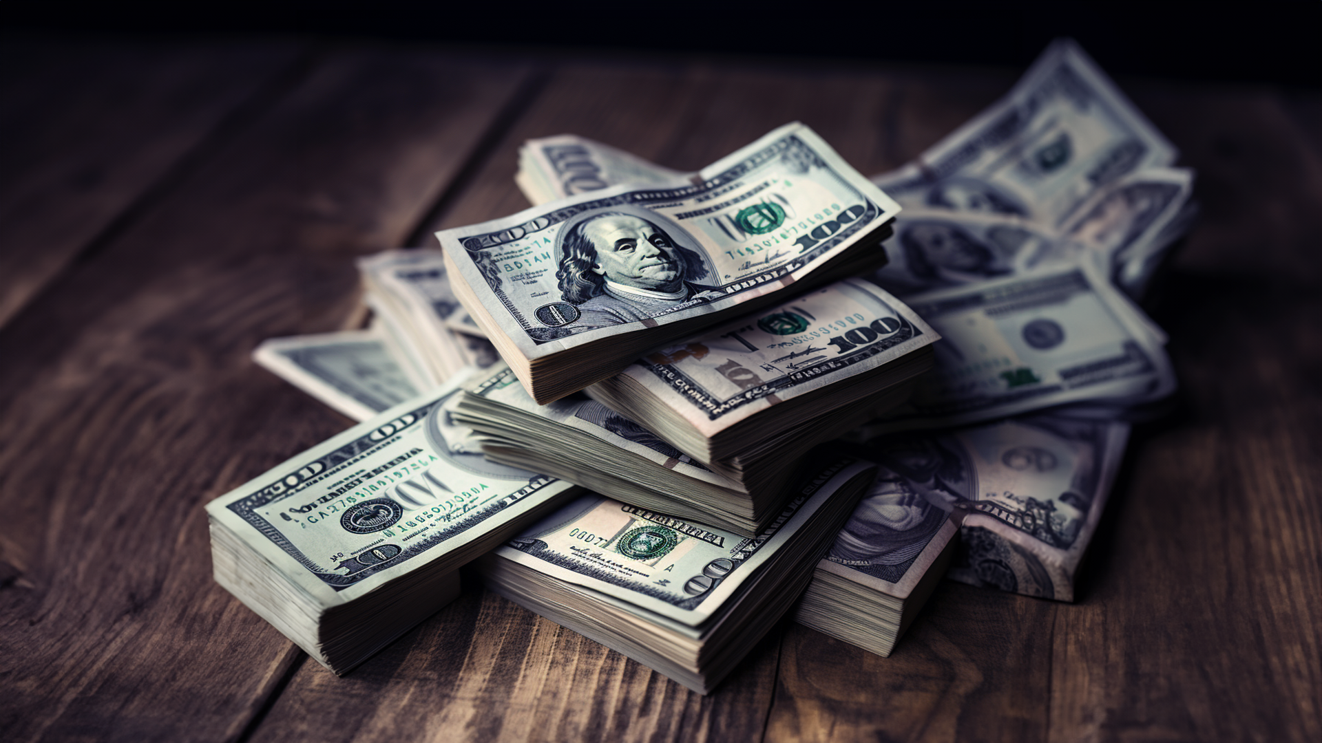 a lot of US dollars mounting