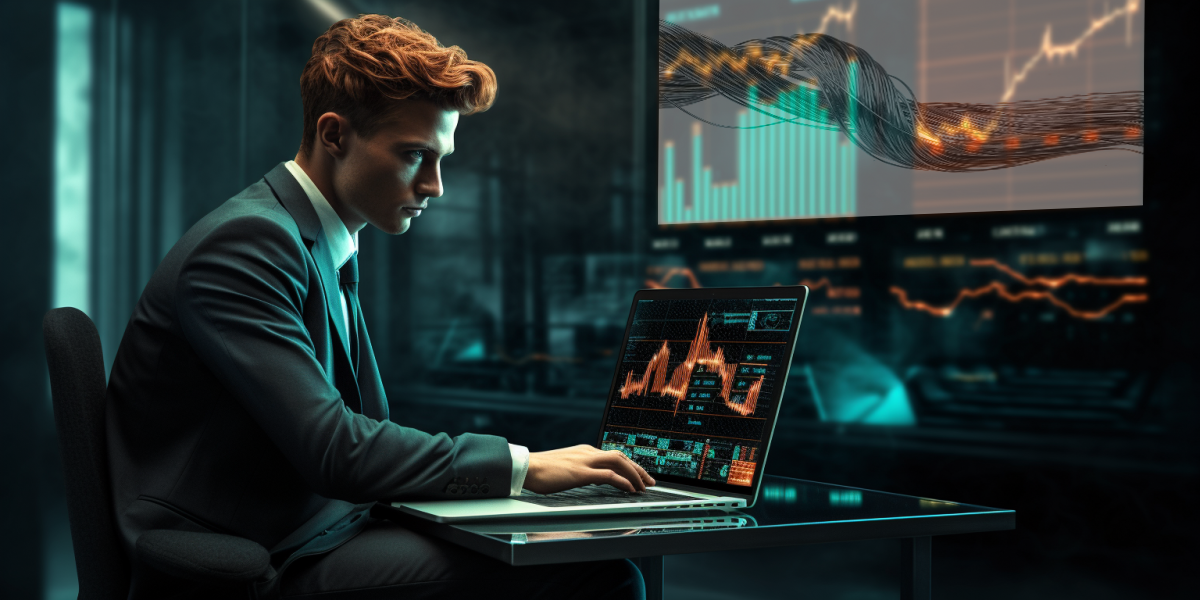 A young investor trading copper using his laptop, learning how to trade copper.