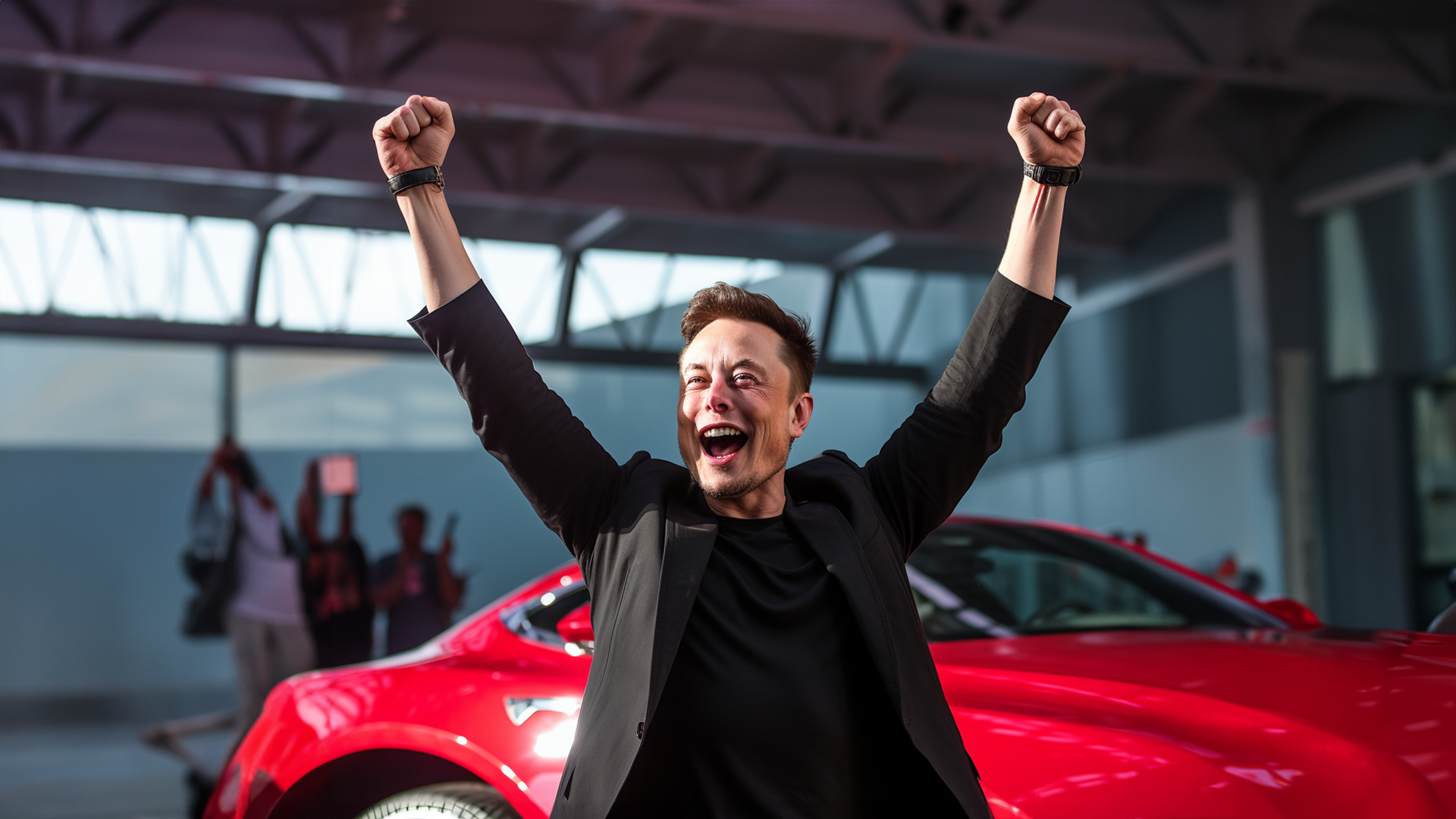Elon Musk looks so happy amid Tesla's Stock Rises By 10% and Gains $80B in Just One Day